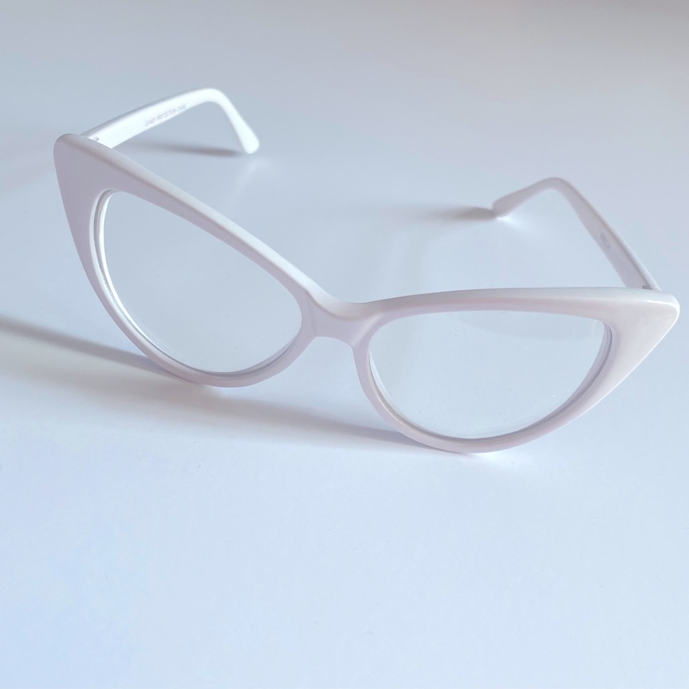Cat eye framed glasses